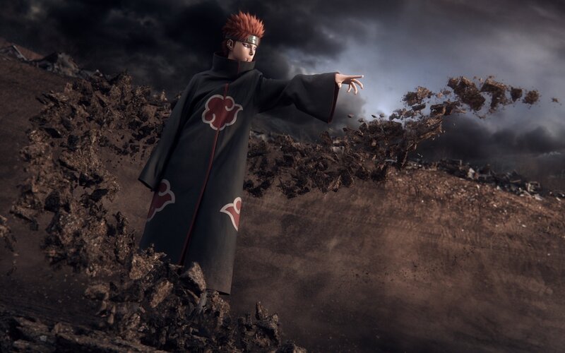Character in Black Cloak — Dramatic, 3d Render, Dark Clouds