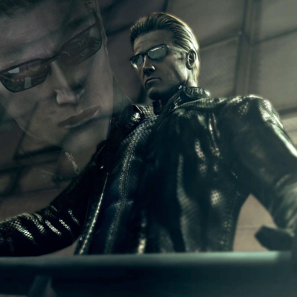 character in black leather jacket