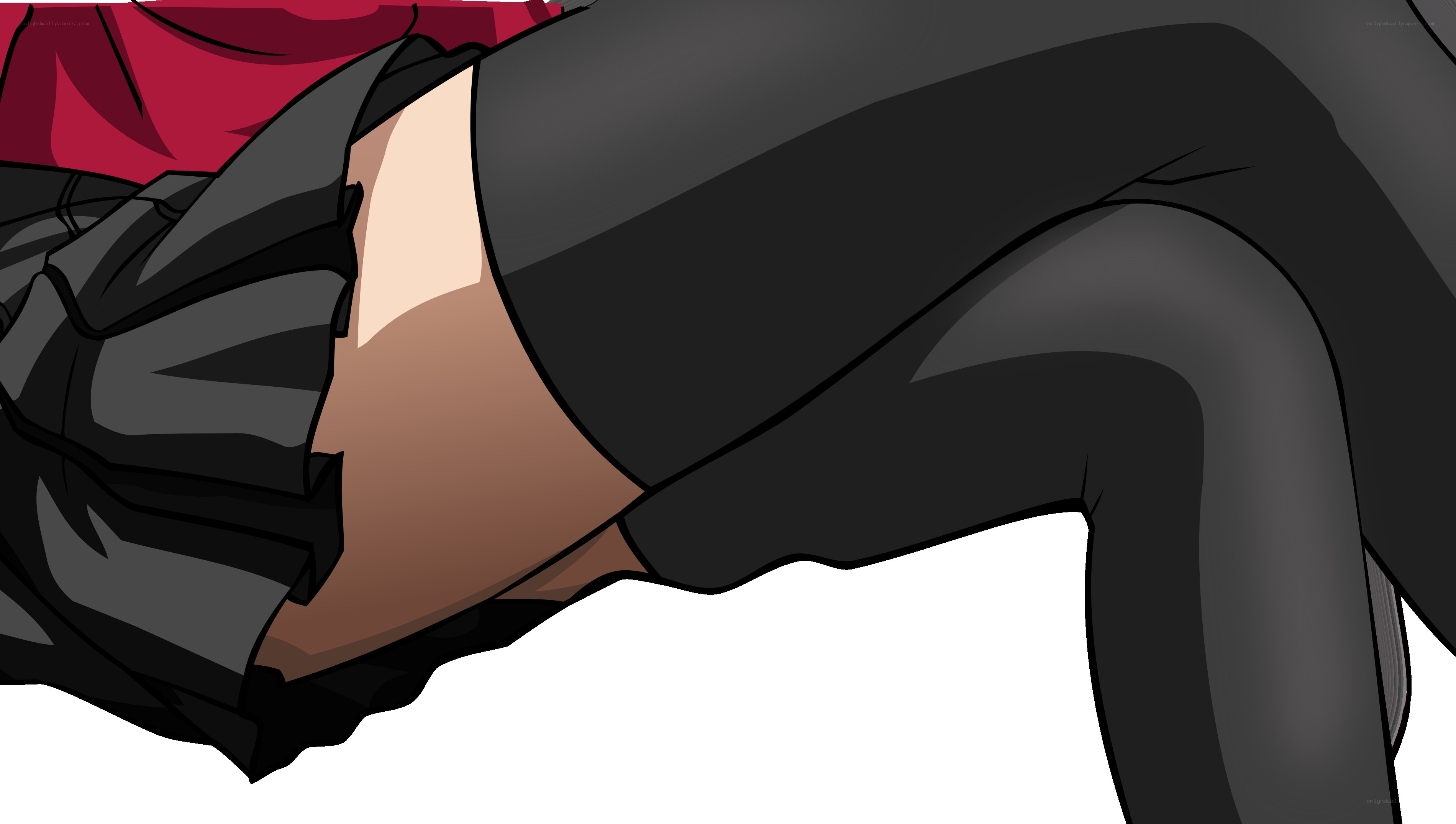 character in black outfit