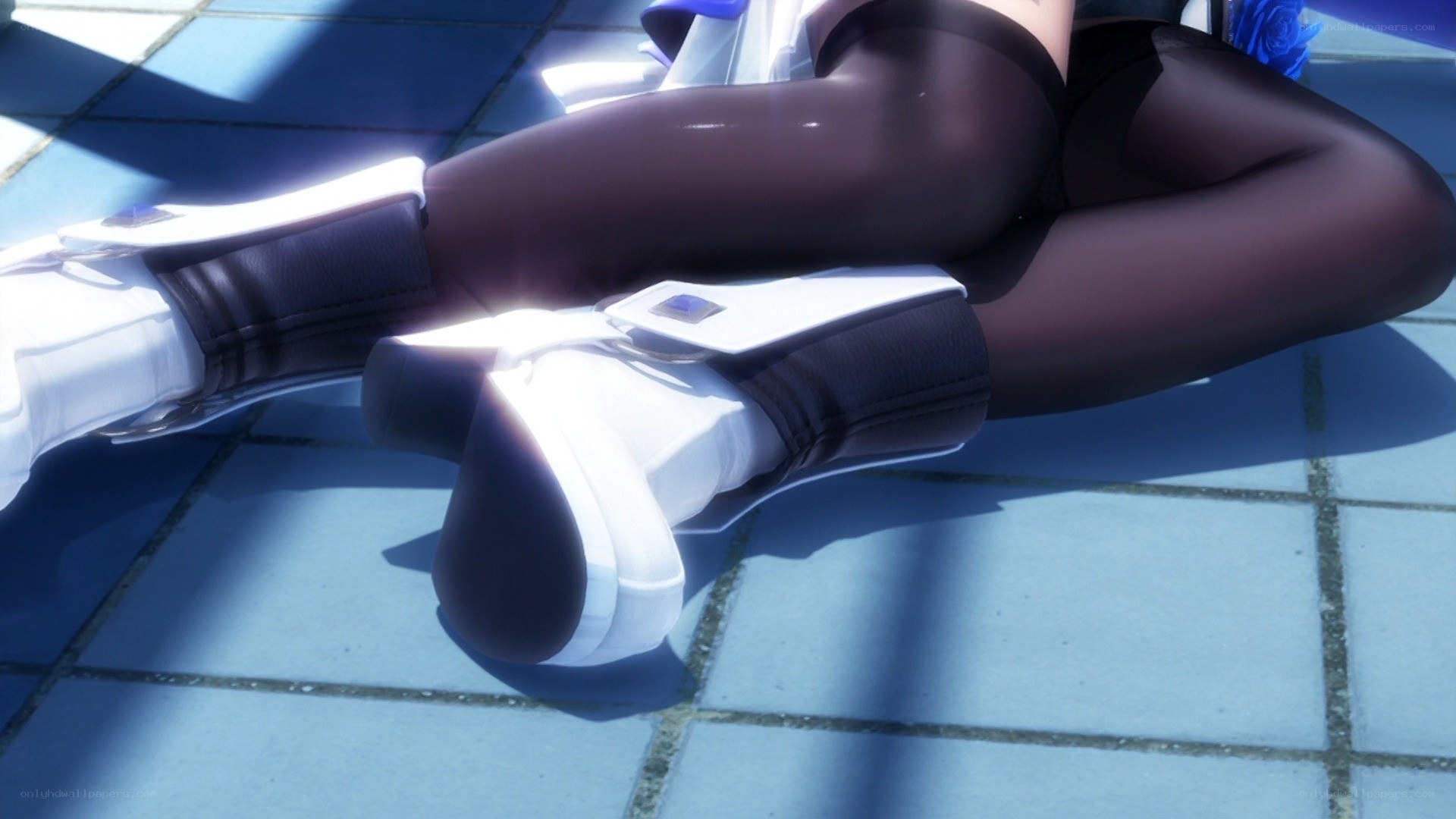 character in black stockings