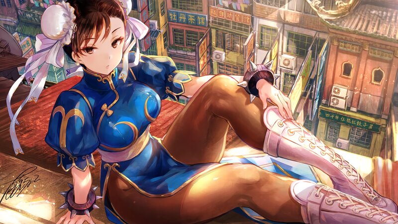 Character in Blue Outfit — Calm