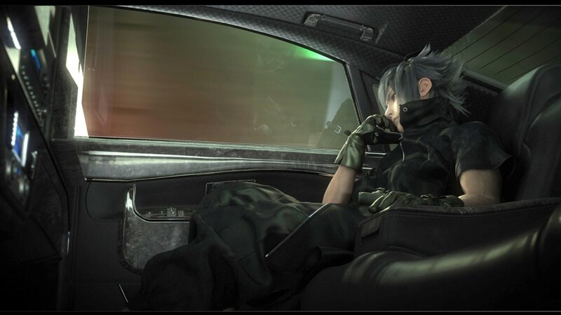 Character in Car Seat — Black, Contemplative, Night