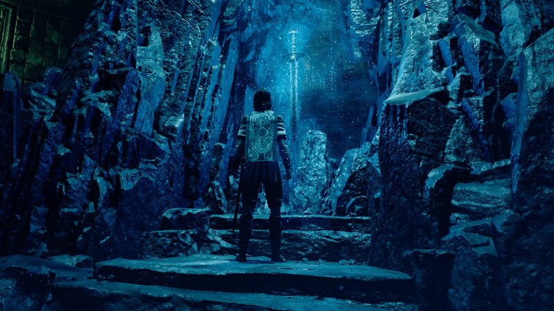 Character in Cave — Blue