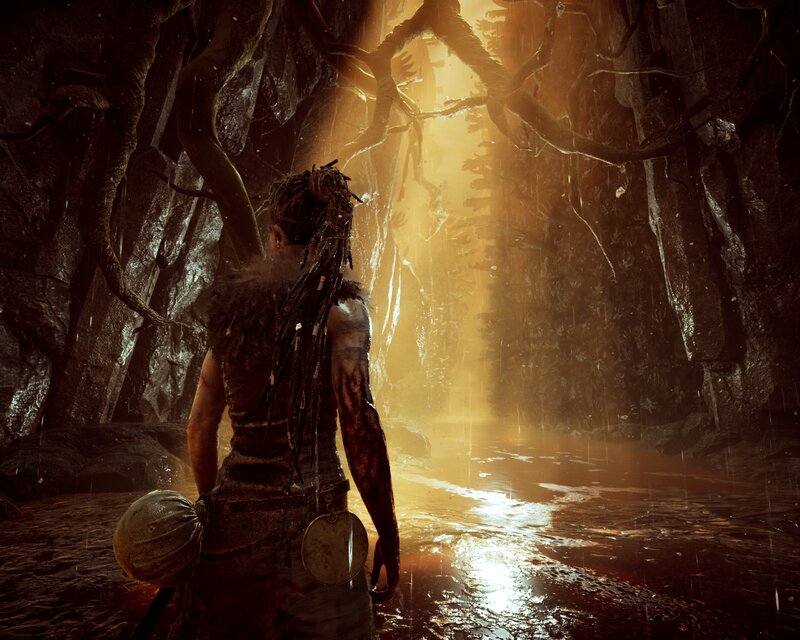 Character in Cave — Brown, Dramatic