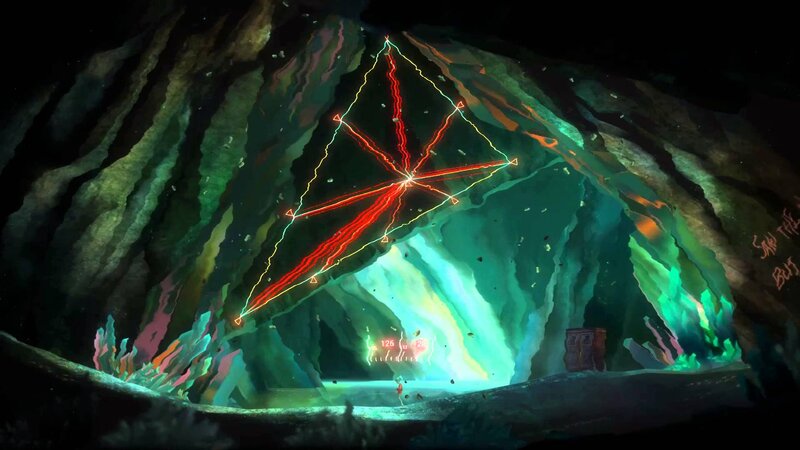Character in Cave — Green, Dramatic