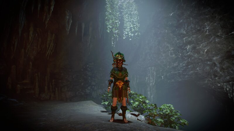 Character in Cave — Green