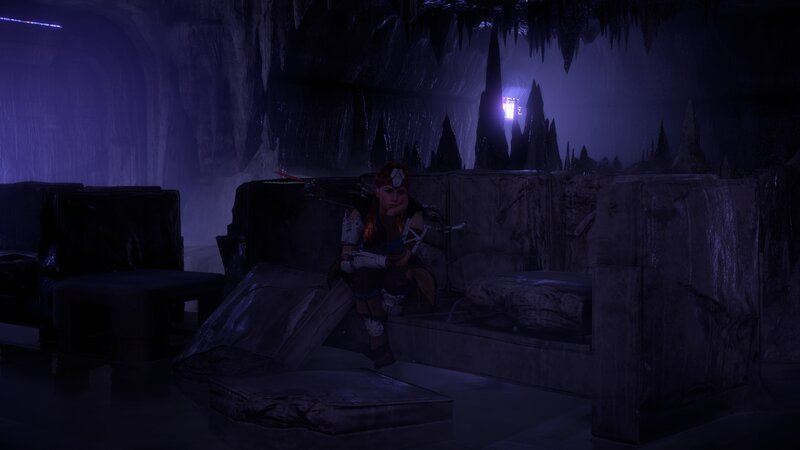 Character in Cave — Purple, Dark, Mysterious