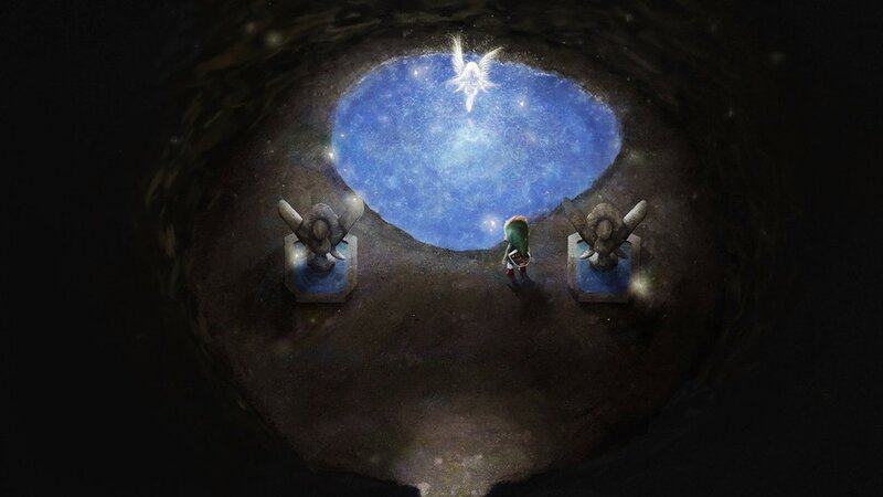 Character in Cave with Pool