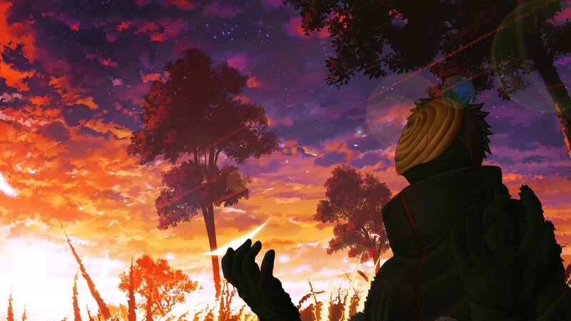Character in Cloak at Sunset