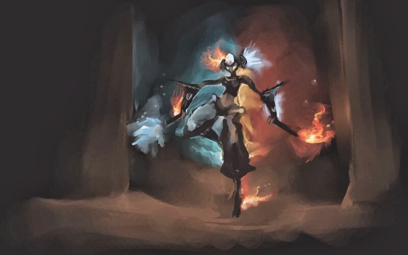 Character in Combat — Black