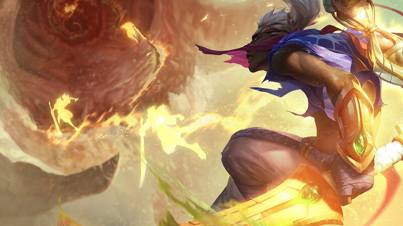 Character in Combat — Gold, Dramatic