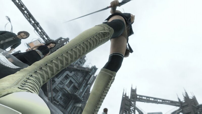 Character in Combat Pose — Gray