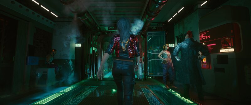 Character in Cyberpunk Corridor