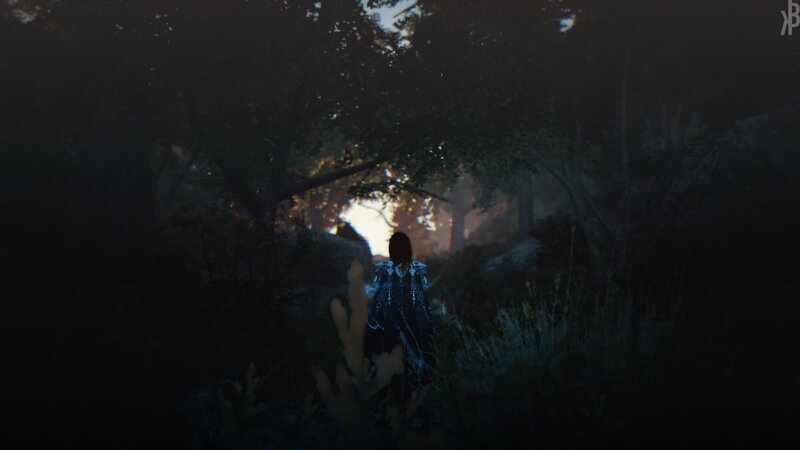 Character in Dark Armor — Black, Dramatic, Sunset