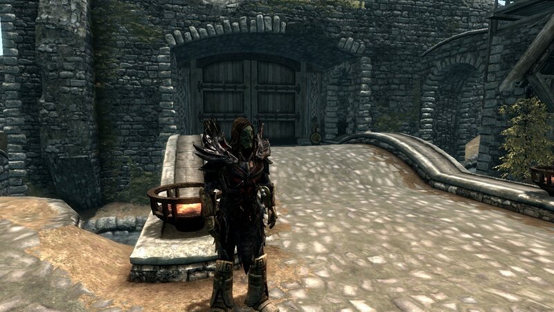 Character in Dark Armor — Gray, Dramatic, Afternoon