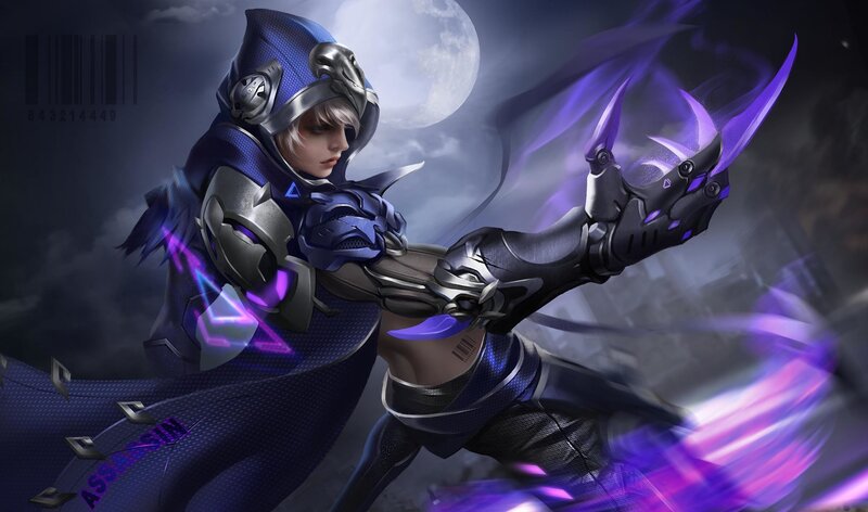 Character in Dark Armor — Purple, Dramatic