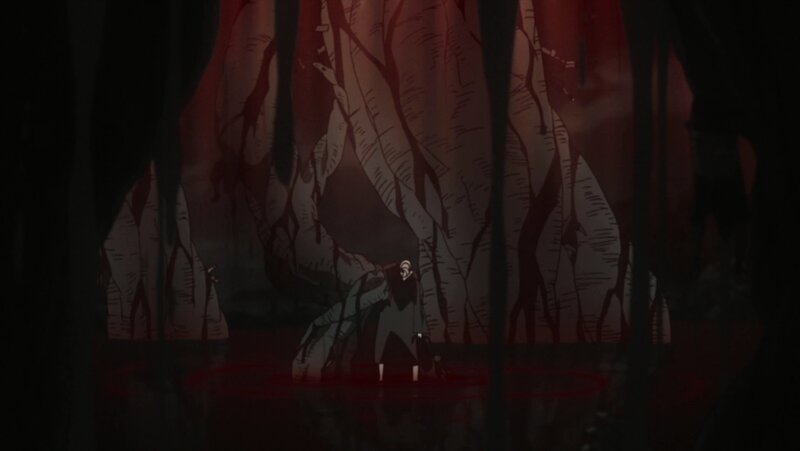 Character in Dark Cave — Red