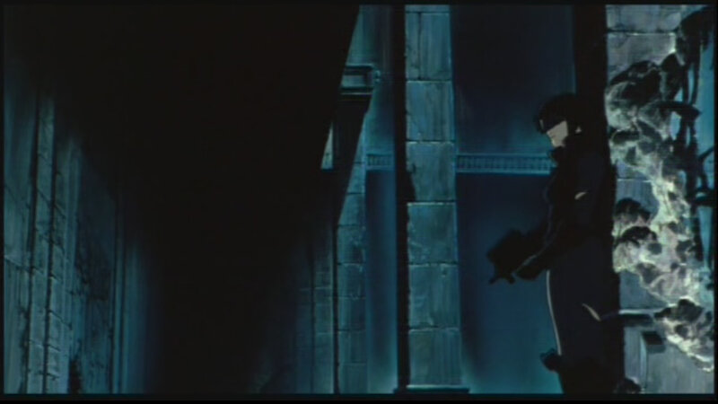 character in dark corridor