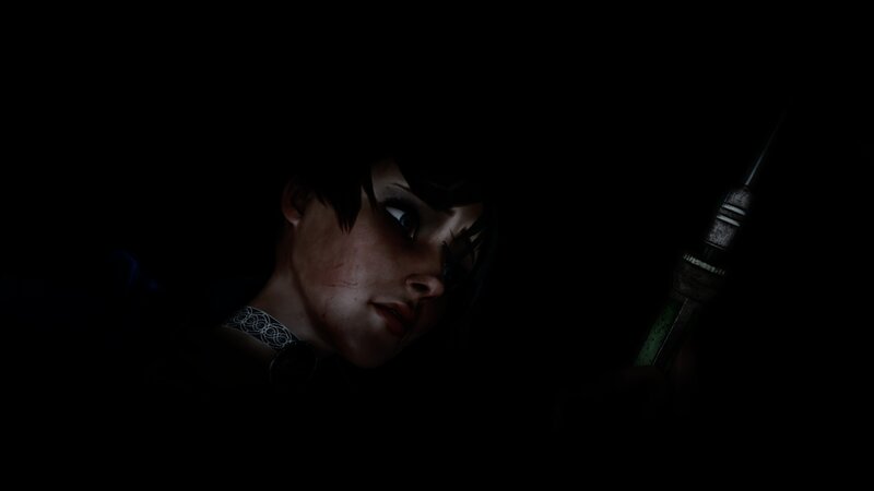 character in dark environment