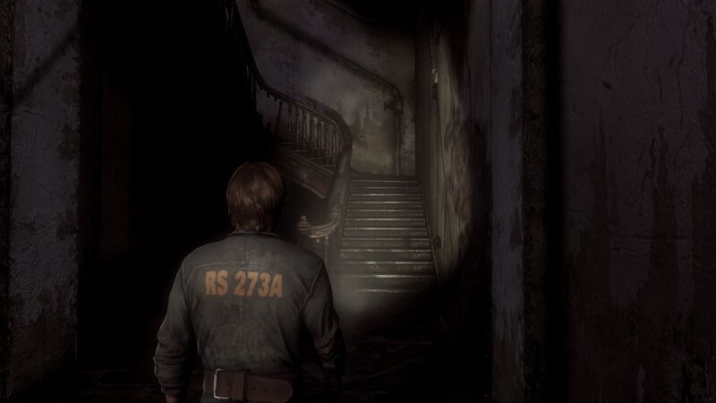 character in dark hallway