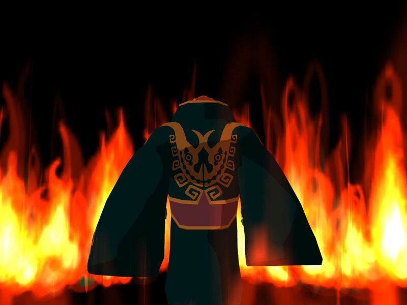 Character in Dark Robe — Black, Dramatic