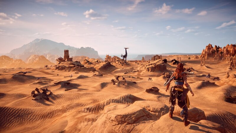 Character in Desert Landscape — Orange, Desolate