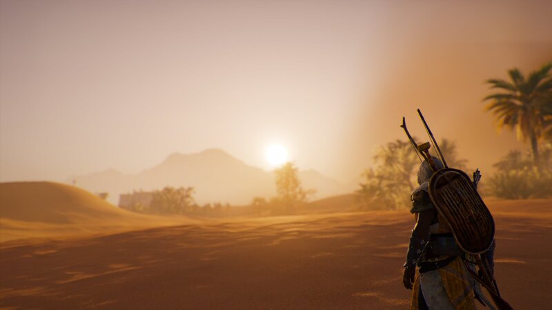 Character in Desert — Orange, Serene