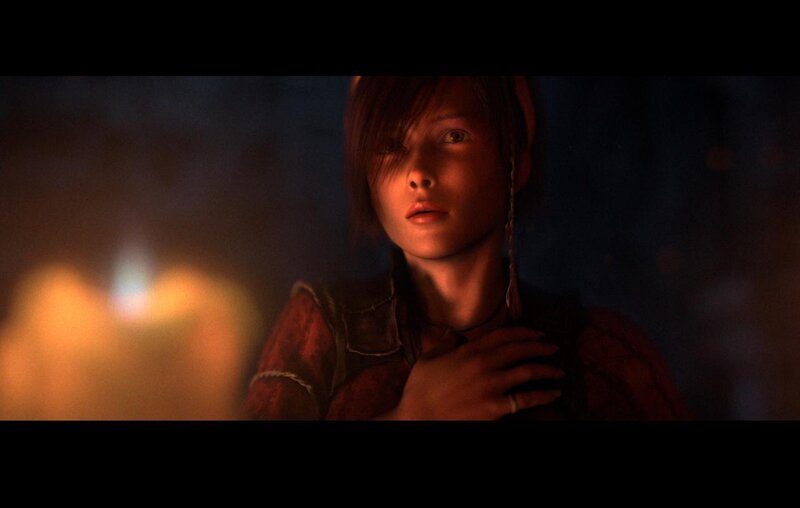 character in dimly lit scene