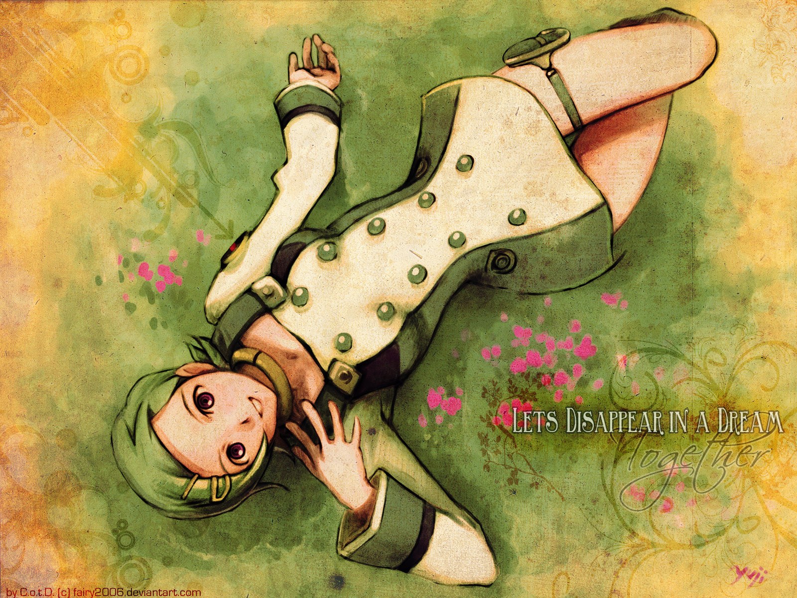Character in dreamy landscape