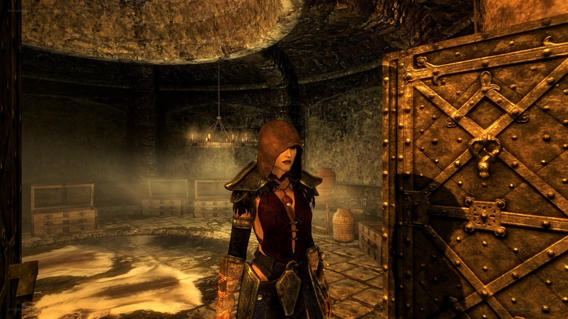 character in dungeon room