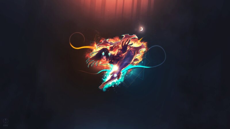 Character in Fiery Motion