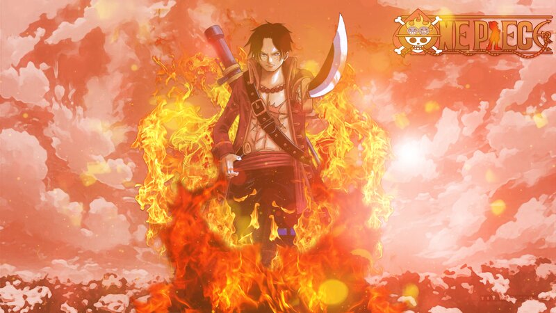 Character in Flames — Orange, Dramatic, Sunset