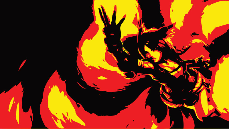 Character in Flames — Red