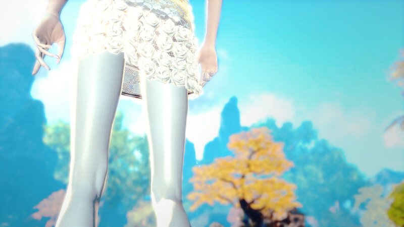 Character in Floral Skirt