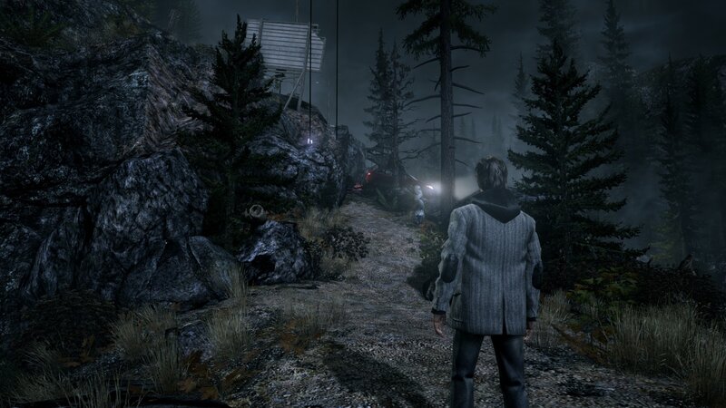 Character in forest at night