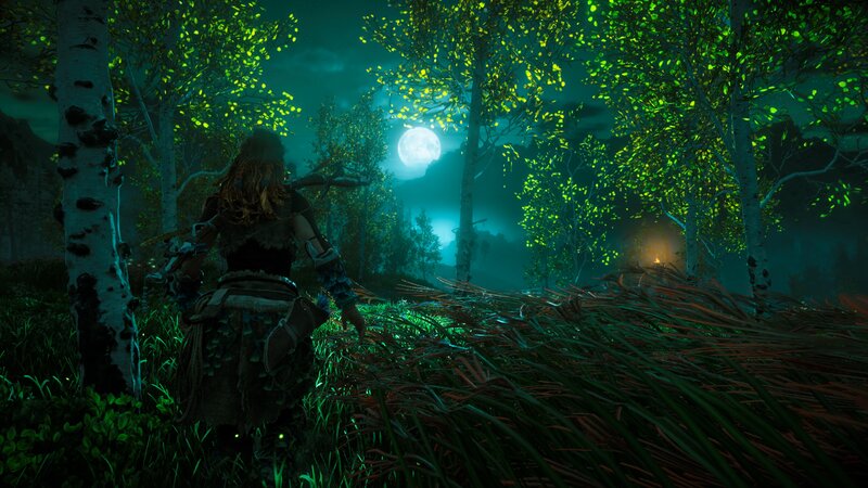Character in Forest — Green, Mysterious, Night, 3d Render