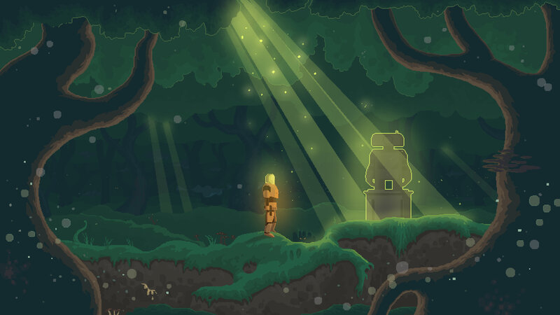 Character in Forest — Green, Serene, Night