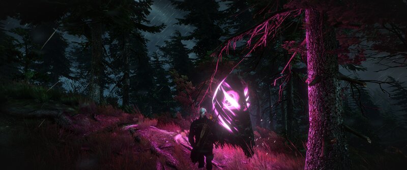 Character in Forest — Purple, Dark, Mysterious