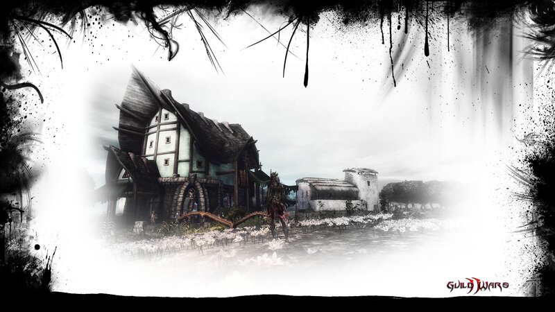 Character in Front of Village