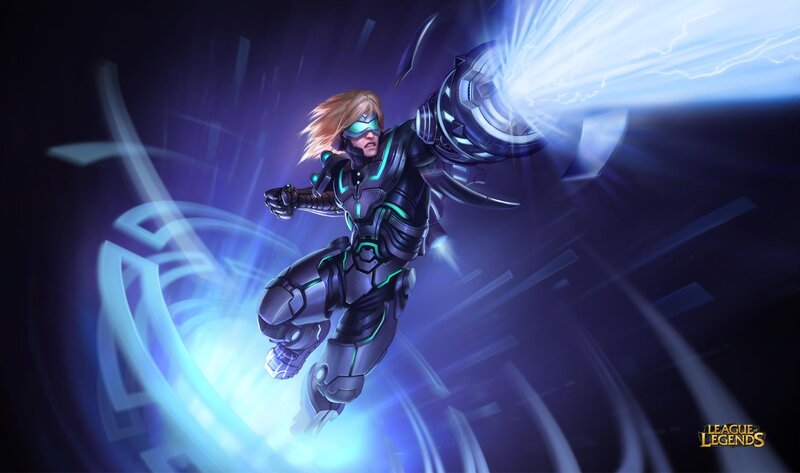Character in Futuristic Armor — Blue