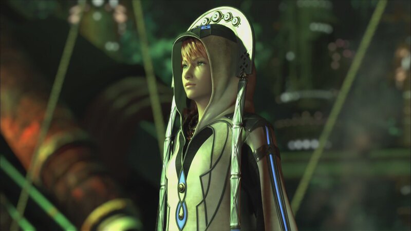 character in futuristic hooded outfit