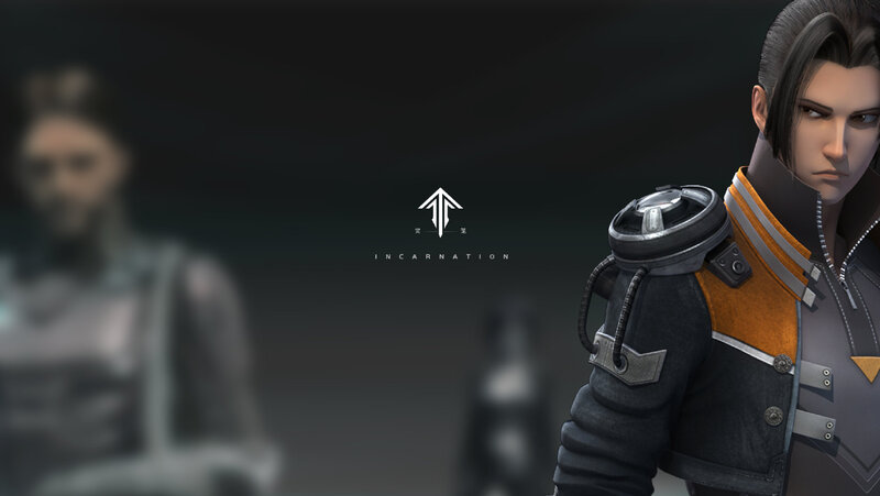 Character in Futuristic Jacket — Black