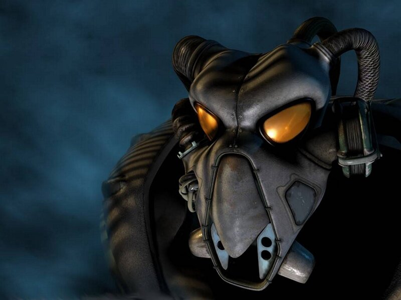 character in gas mask
