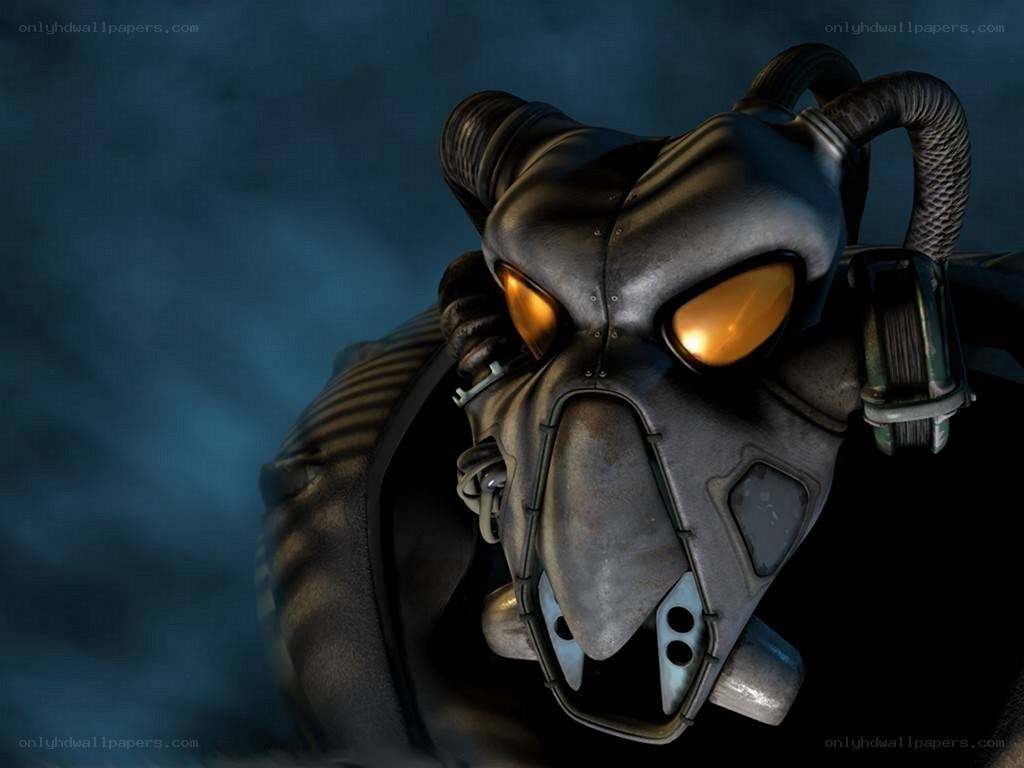 character in gas mask