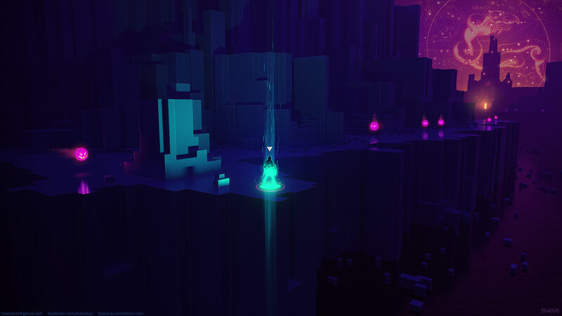 Character in Glowing Portal — Purple