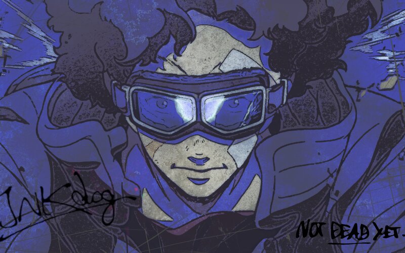 Character in Goggles — Blue