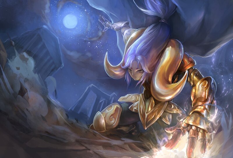 Character in Golden Armor — Blue