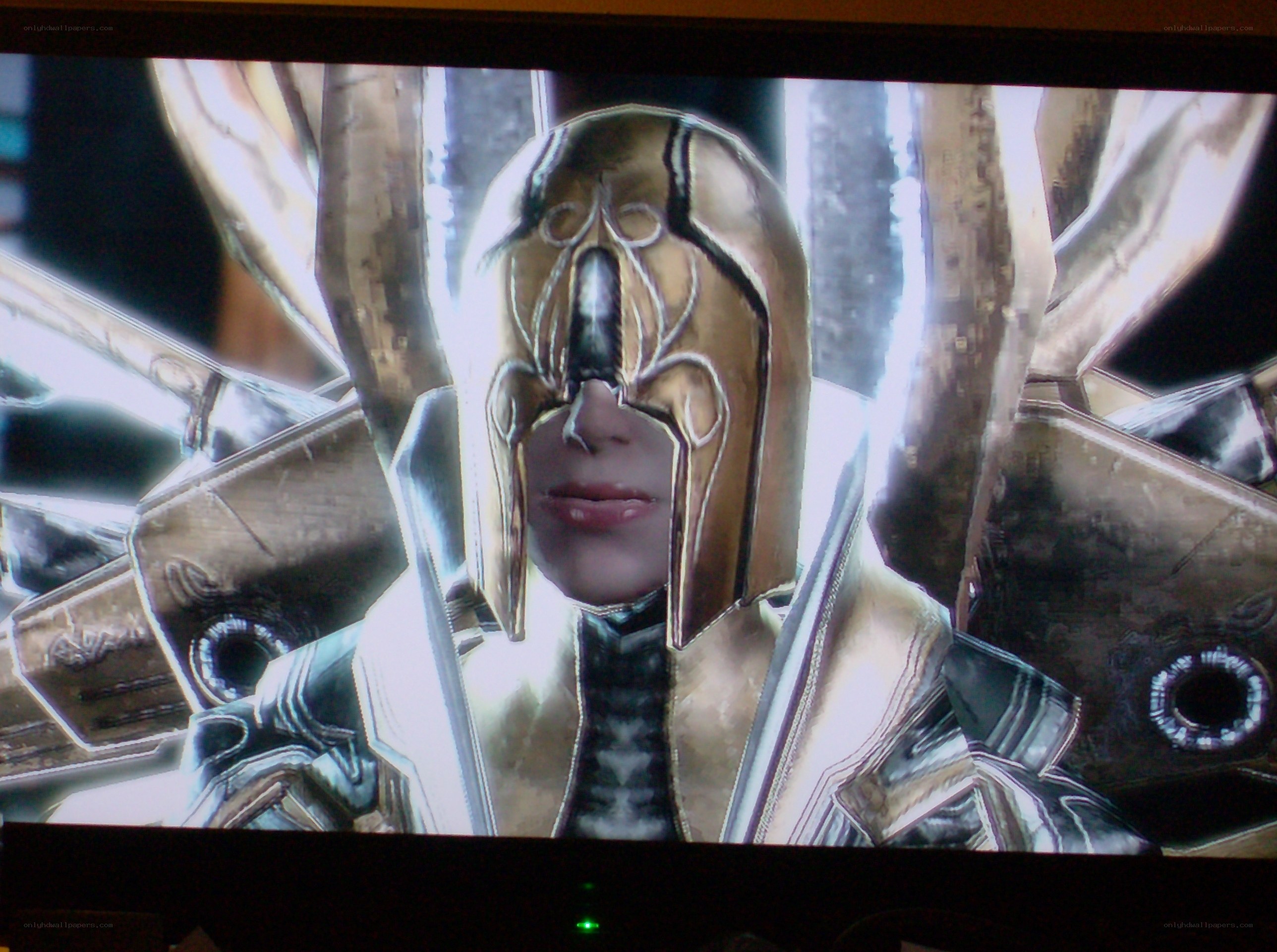 character in golden armor