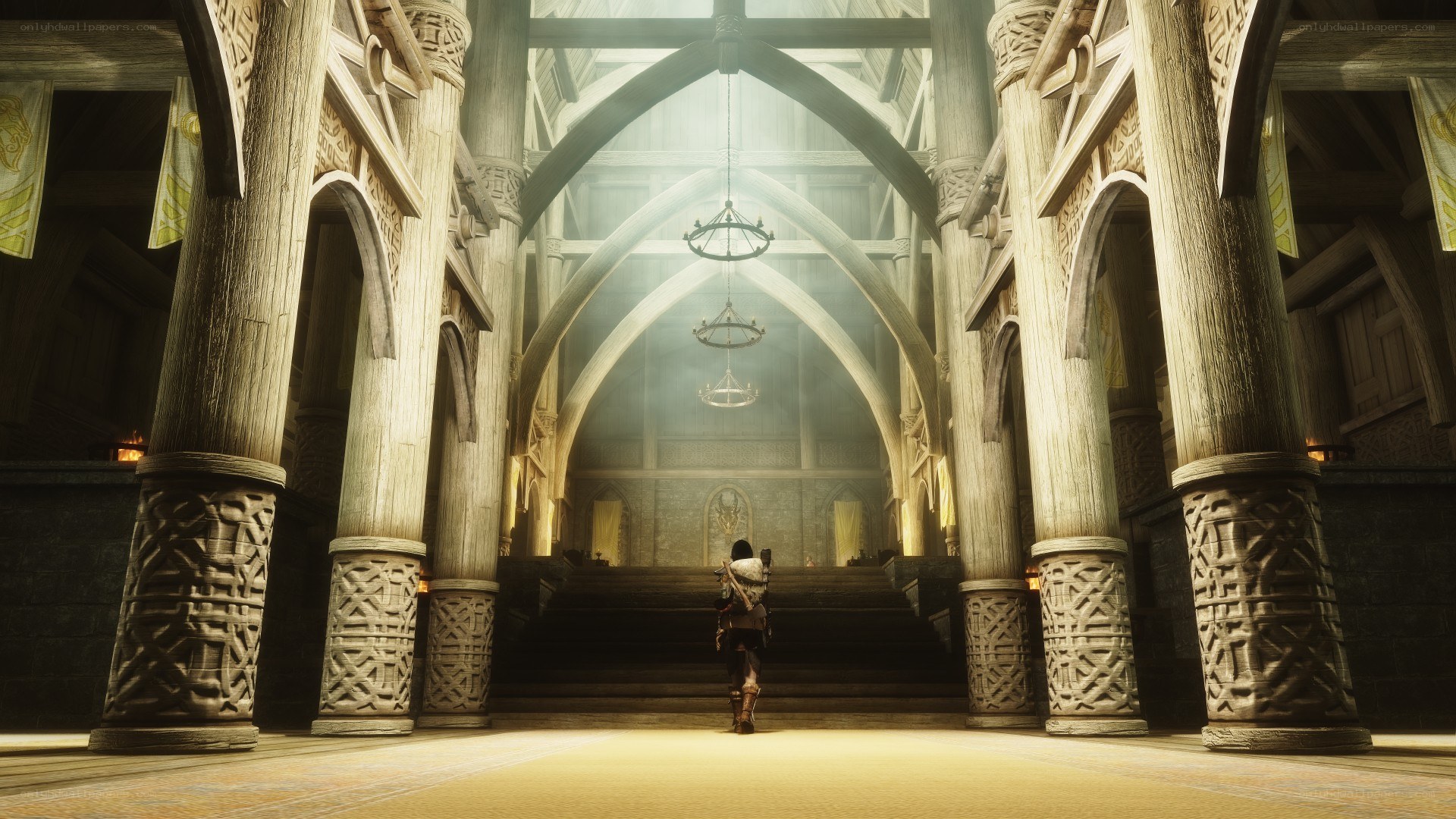 Character in grand hall