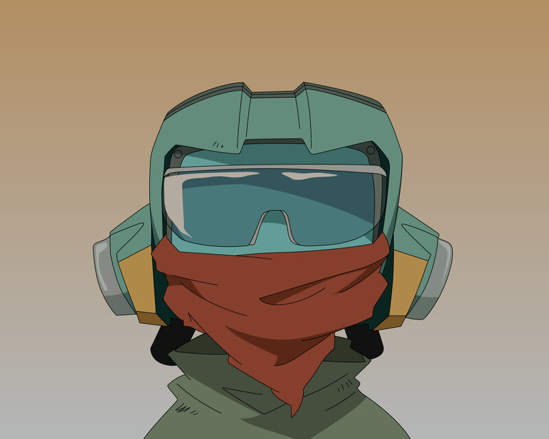 character in helmet and bandana